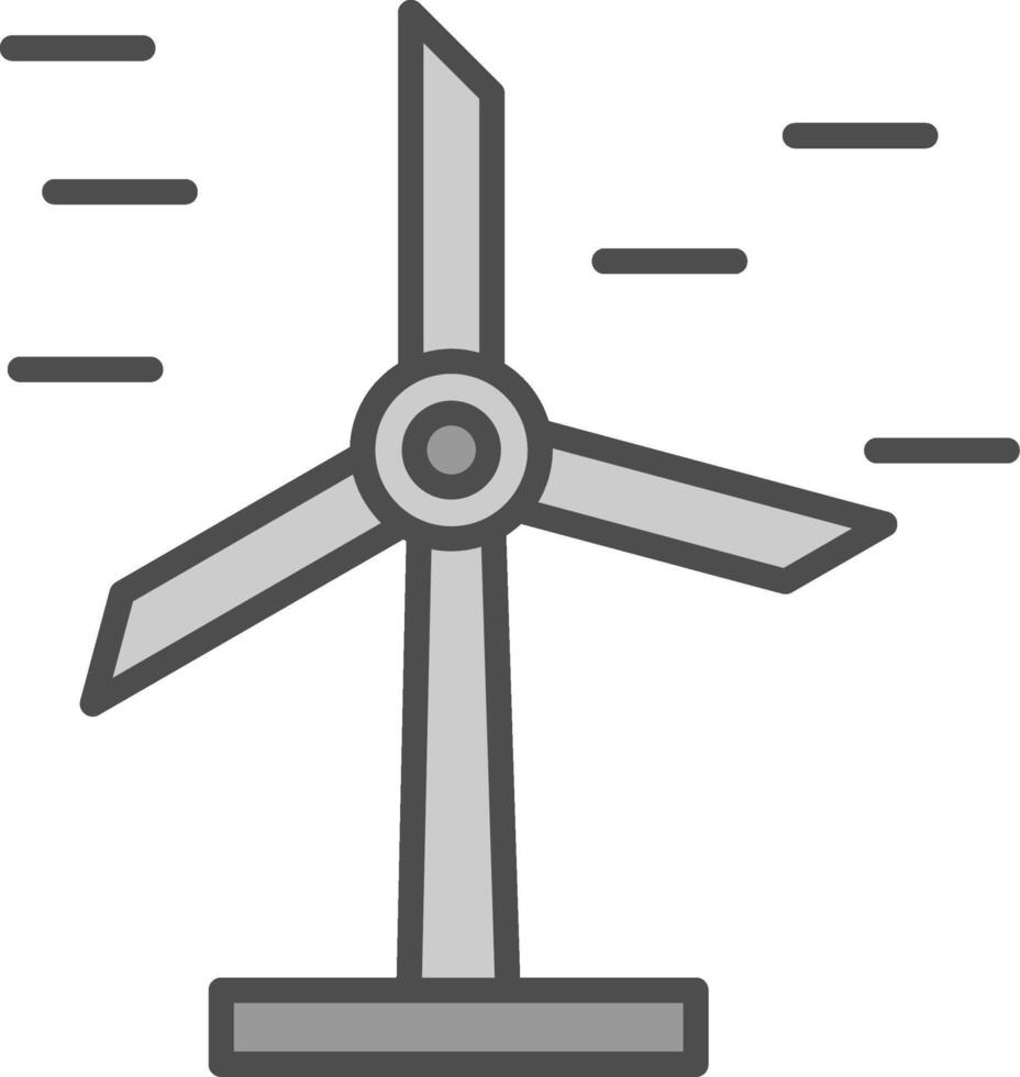 Wind Energy Line Filled Greyscale Icon Design vector