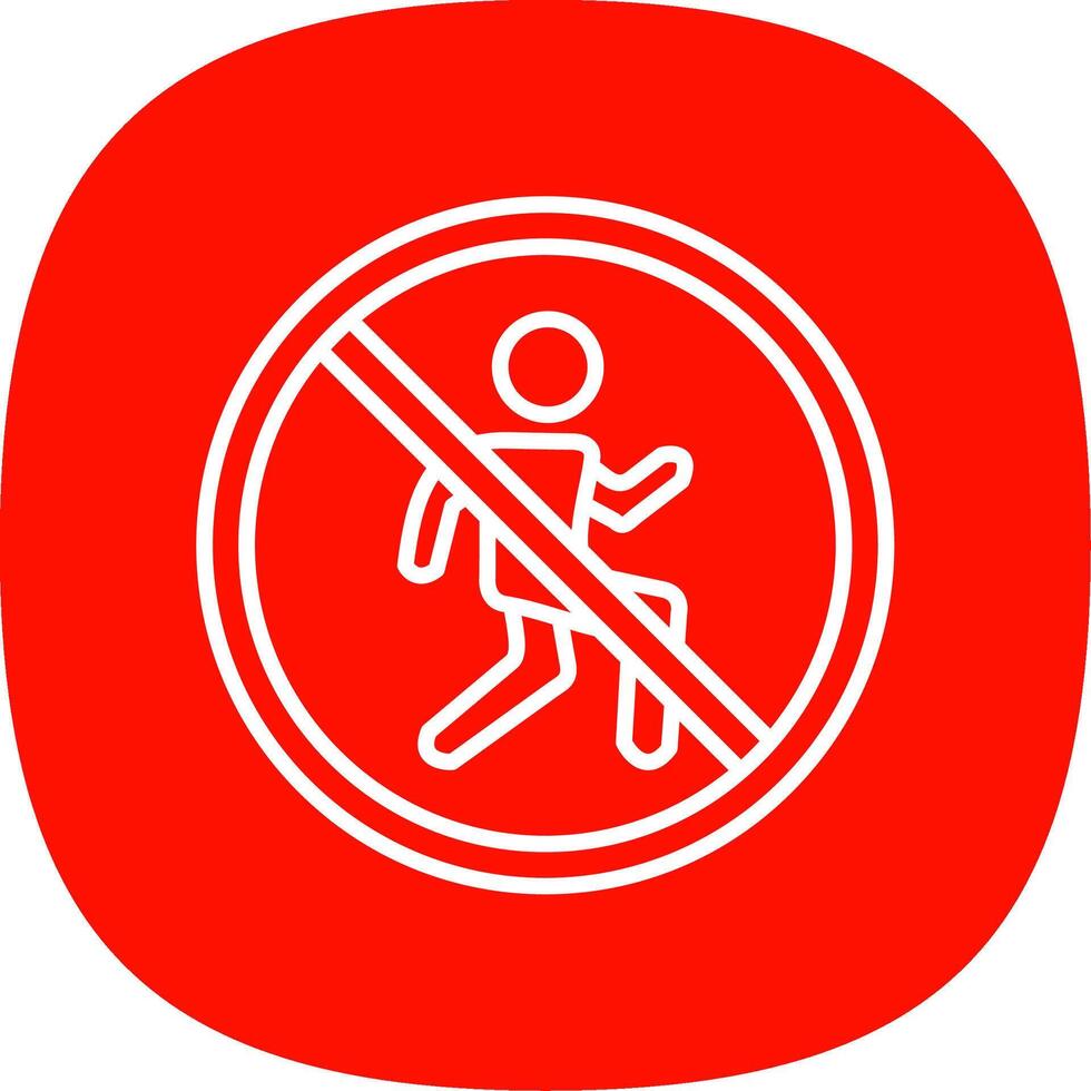 Prohibited Sign Line Curve Icon Design vector