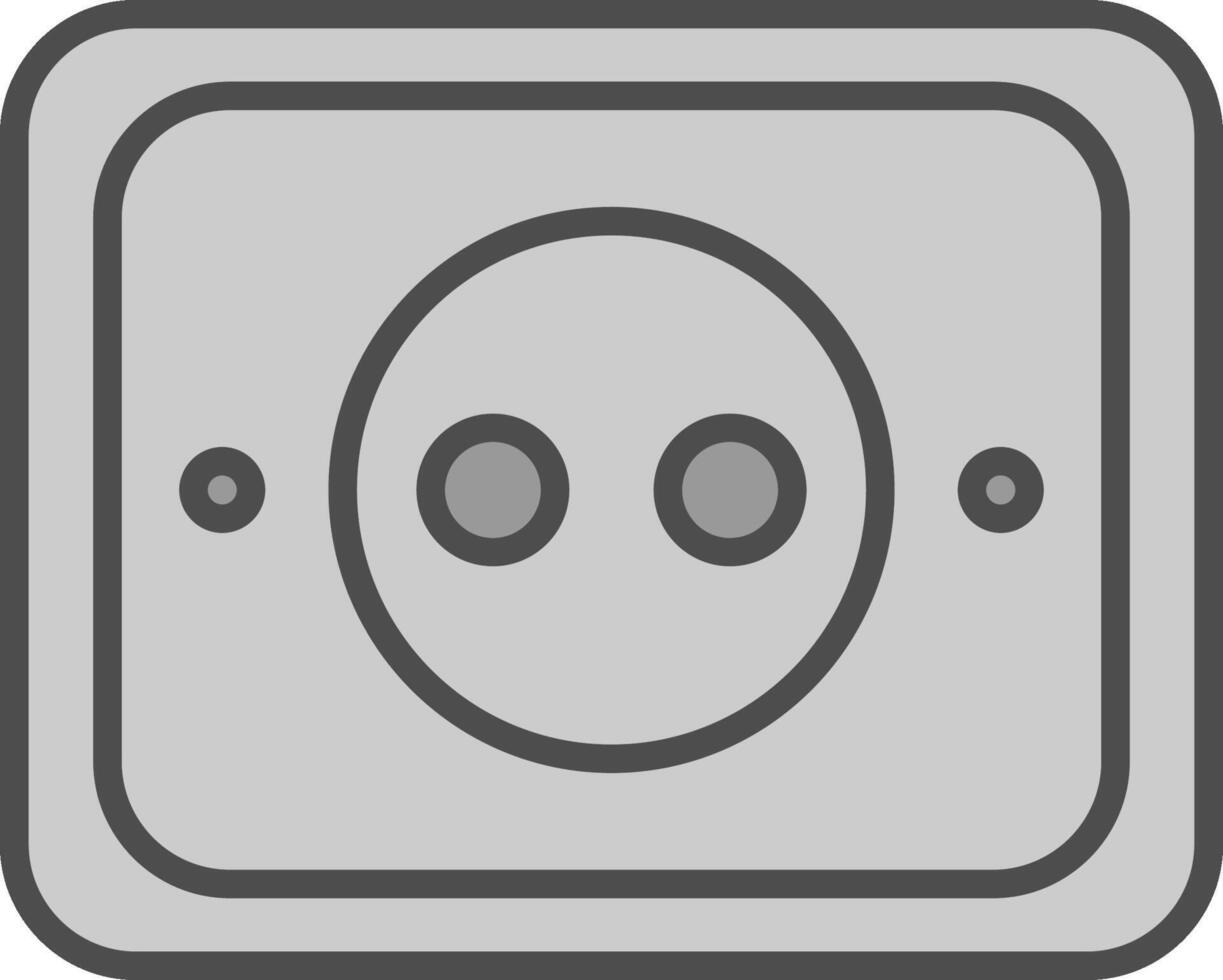 Socket Line Filled Greyscale Icon Design vector