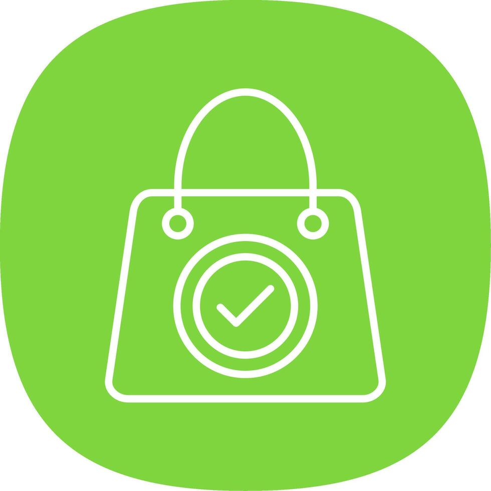Shopping Bag Line Curve Icon Design vector