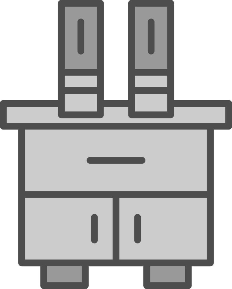 Side Table Line Filled Greyscale Icon Design vector