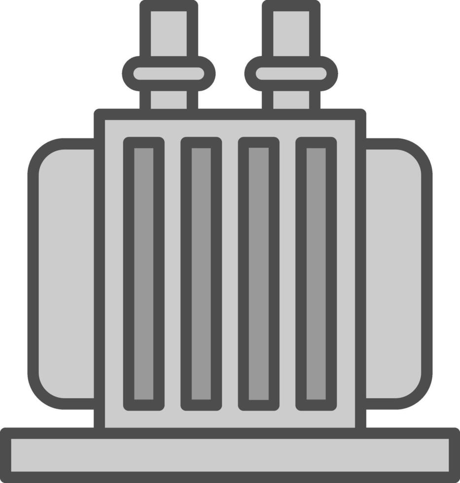 Transformer Line Filled Greyscale Icon Design vector