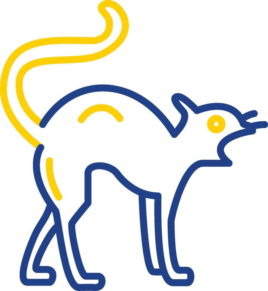 Black Cat Line Two Colour Icon Design vector