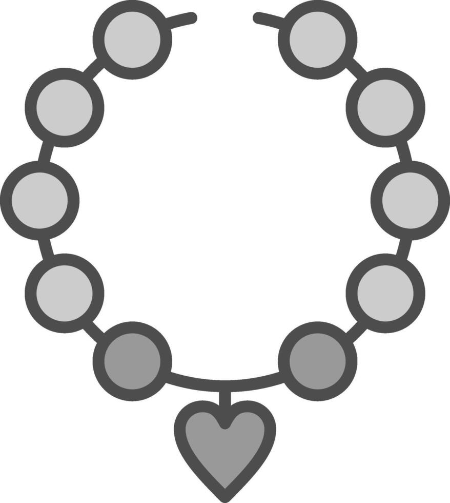 Pearl Necklace Line Filled Greyscale Icon Design vector