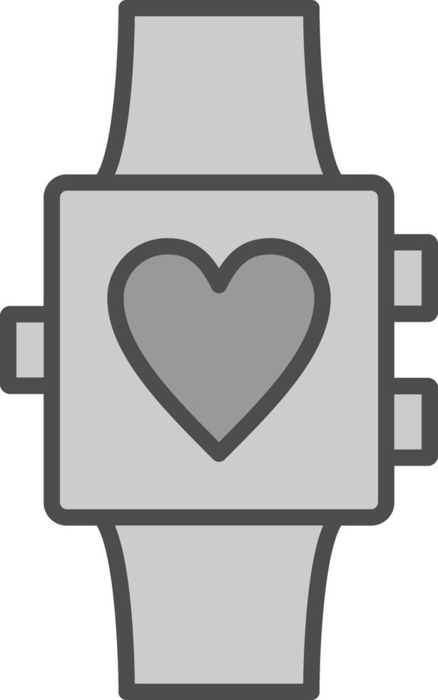 Smartwatch Line Filled Greyscale Icon Design vector