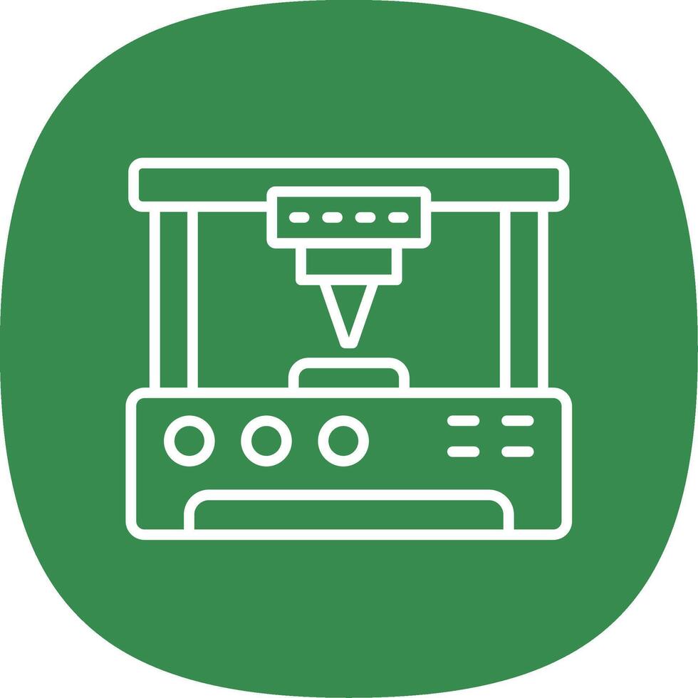 3d Printer Line Curve Icon Design vector