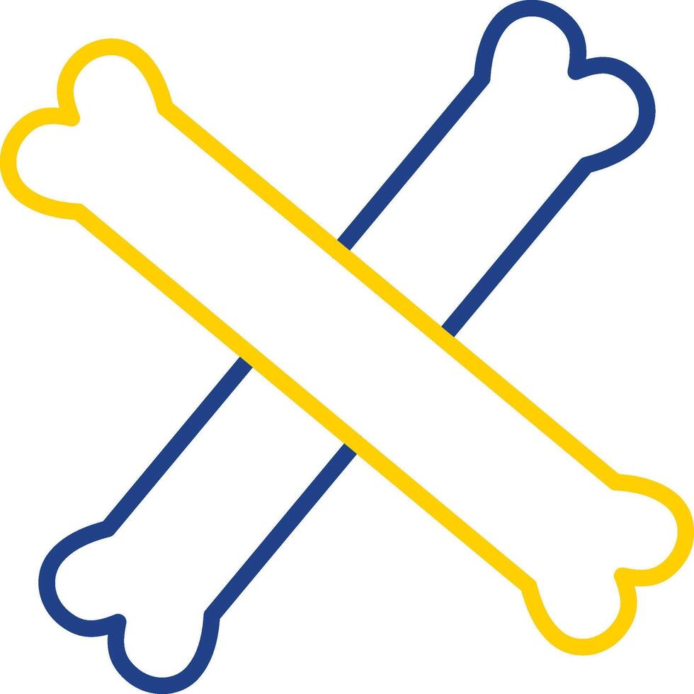 Bone Line Two Colour Icon Design vector