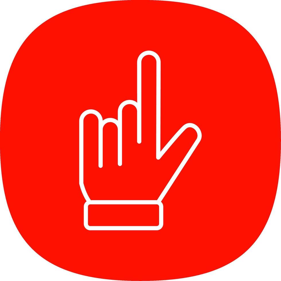 Pointing Hand Line Curve Icon Design vector