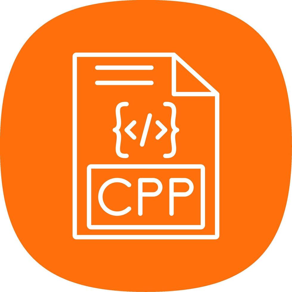 Cpp Line Curve Icon Design vector