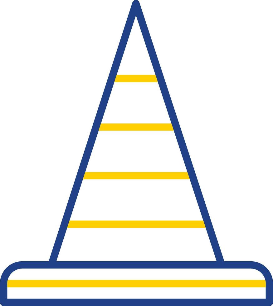 Traffic Cone Line Two Colour Icon Design vector