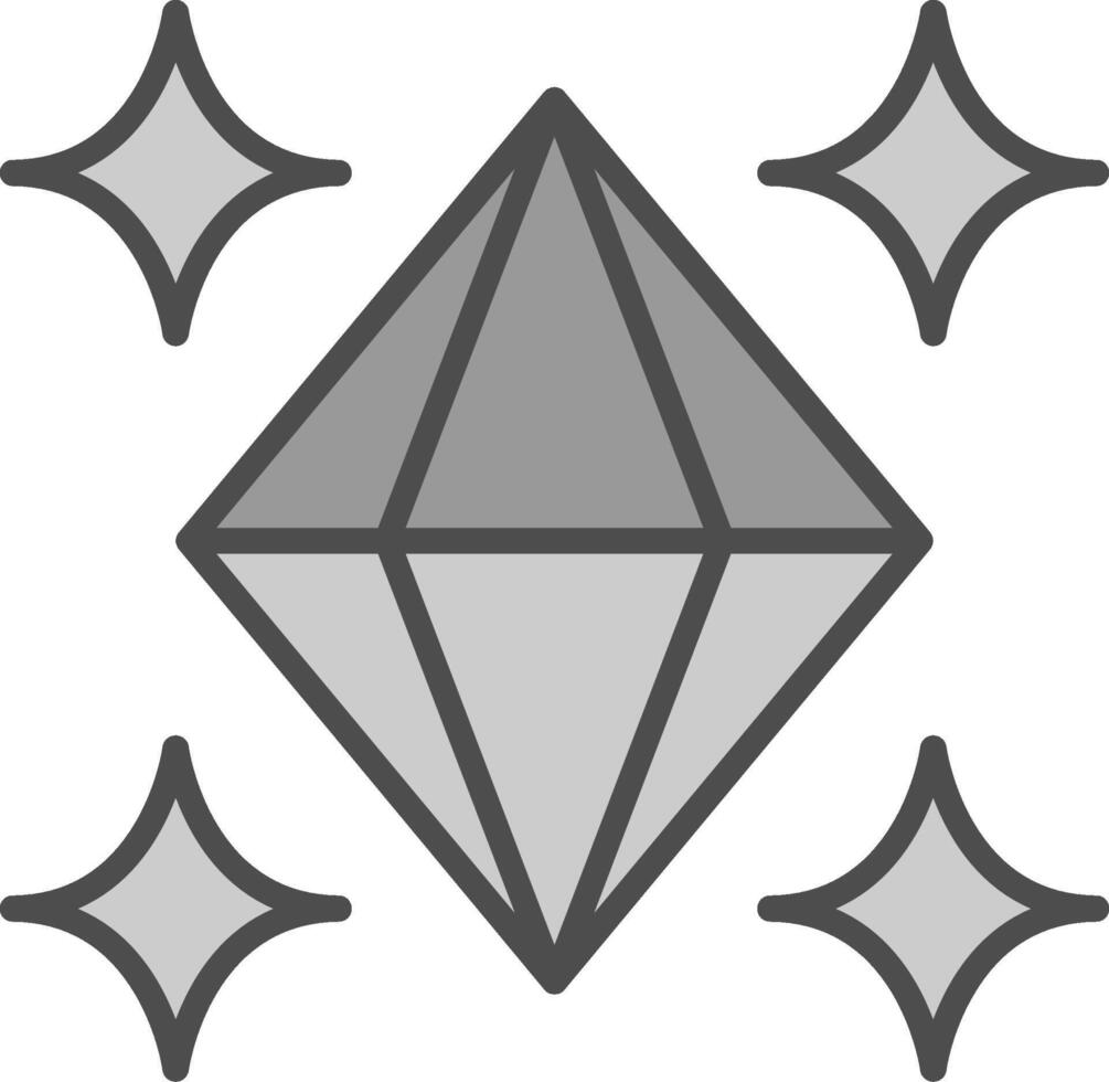 Crystal Line Filled Greyscale Icon Design vector