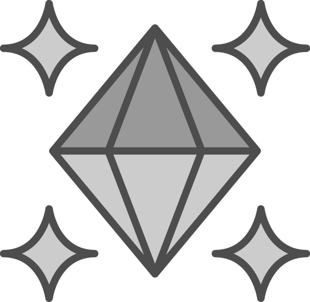 Crystal Line Filled Greyscale Icon Design vector