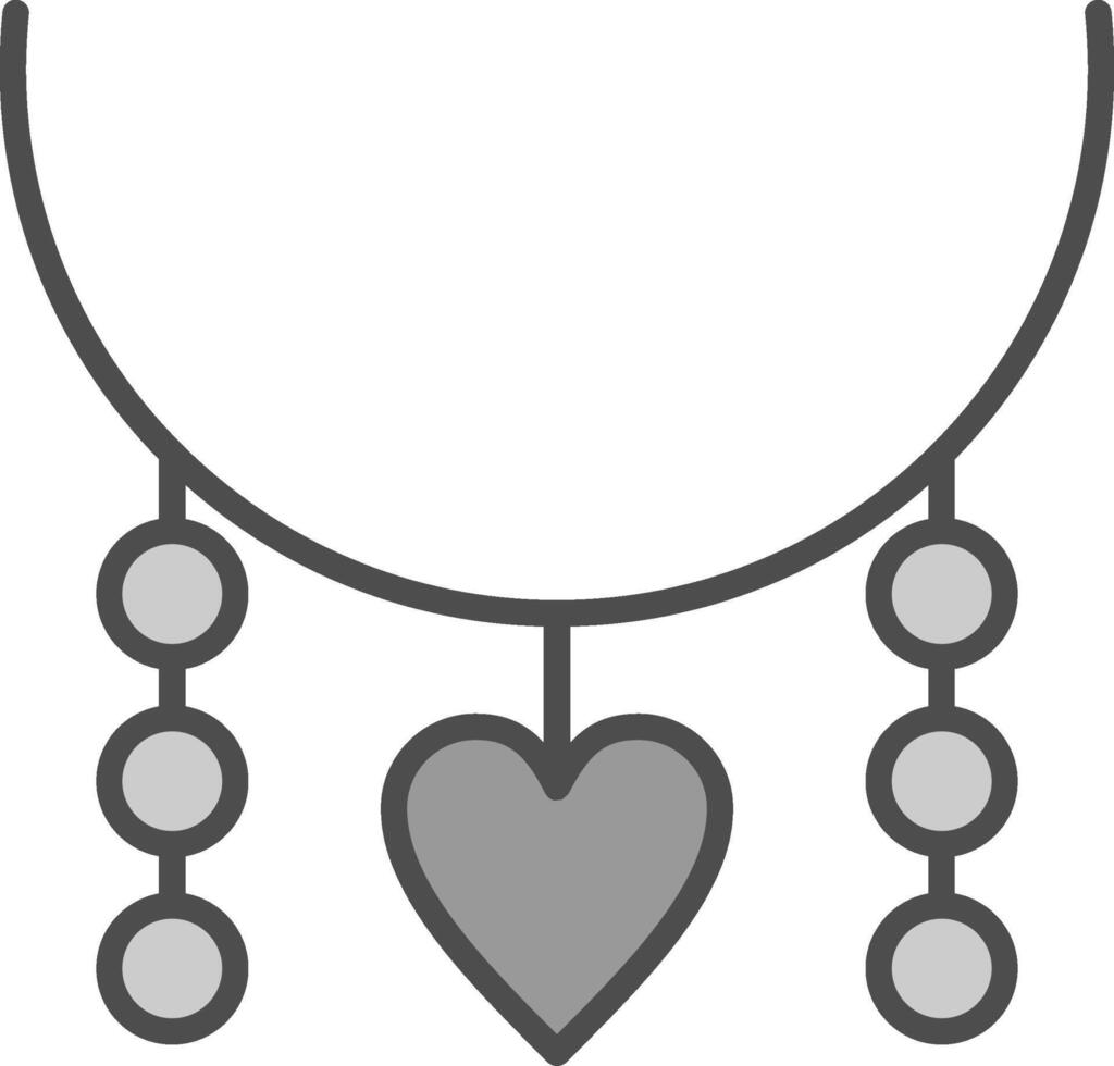 Necklace Line Filled Greyscale Icon Design vector