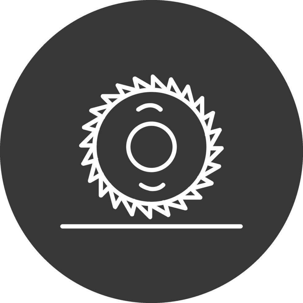 Circular Saw Line Inverted Icon Design vector