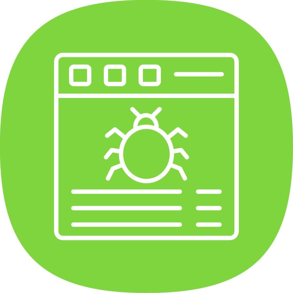 Bug Line Curve Icon Design vector