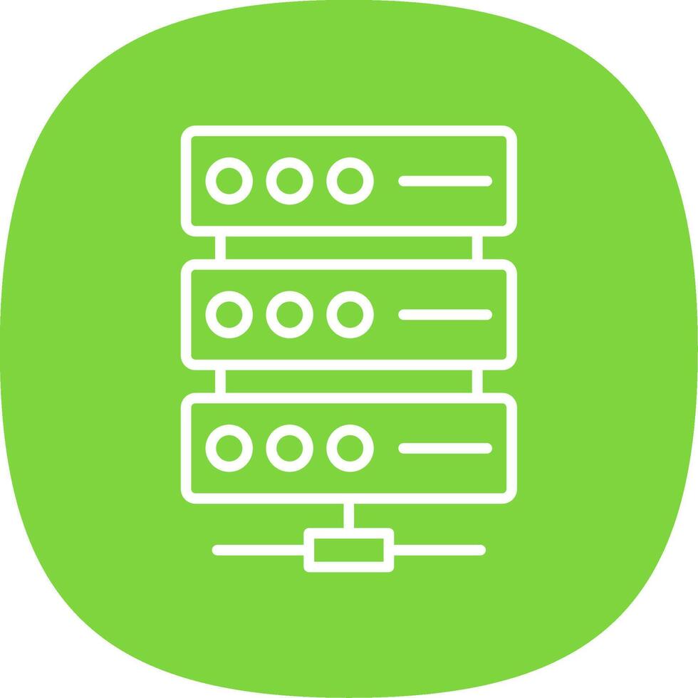 Server Line Curve Icon Design vector