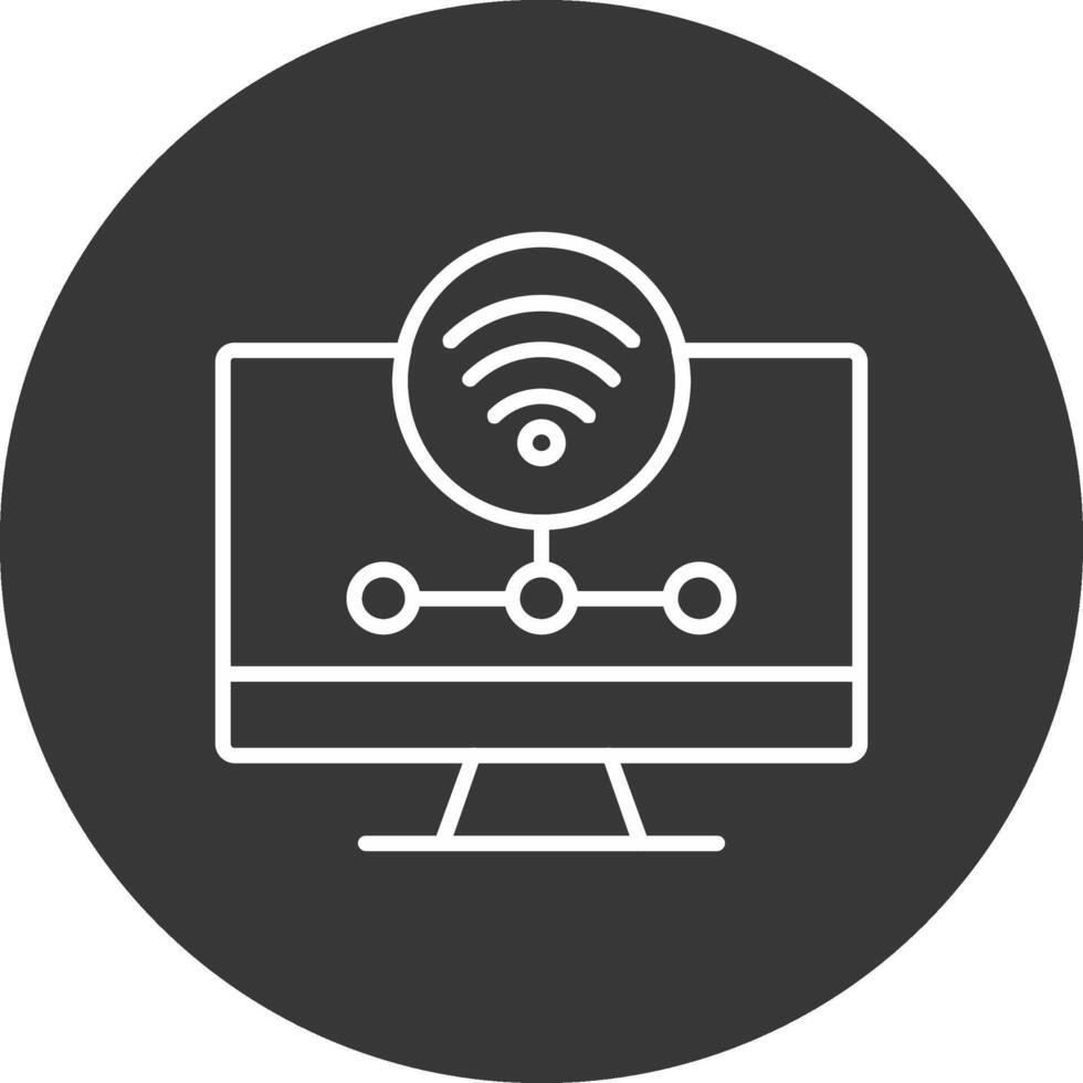 Wifi Server Line Inverted Icon Design vector