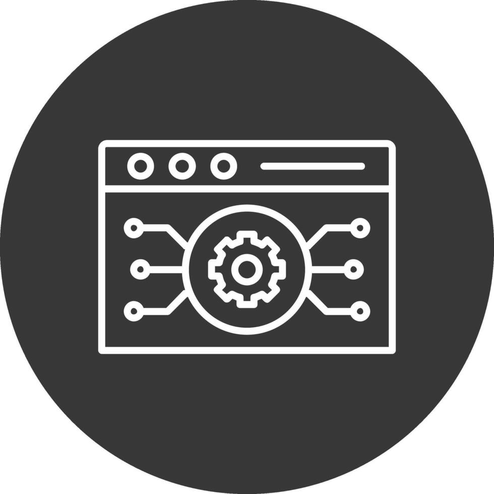 Website Algorithm Line Inverted Icon Design vector