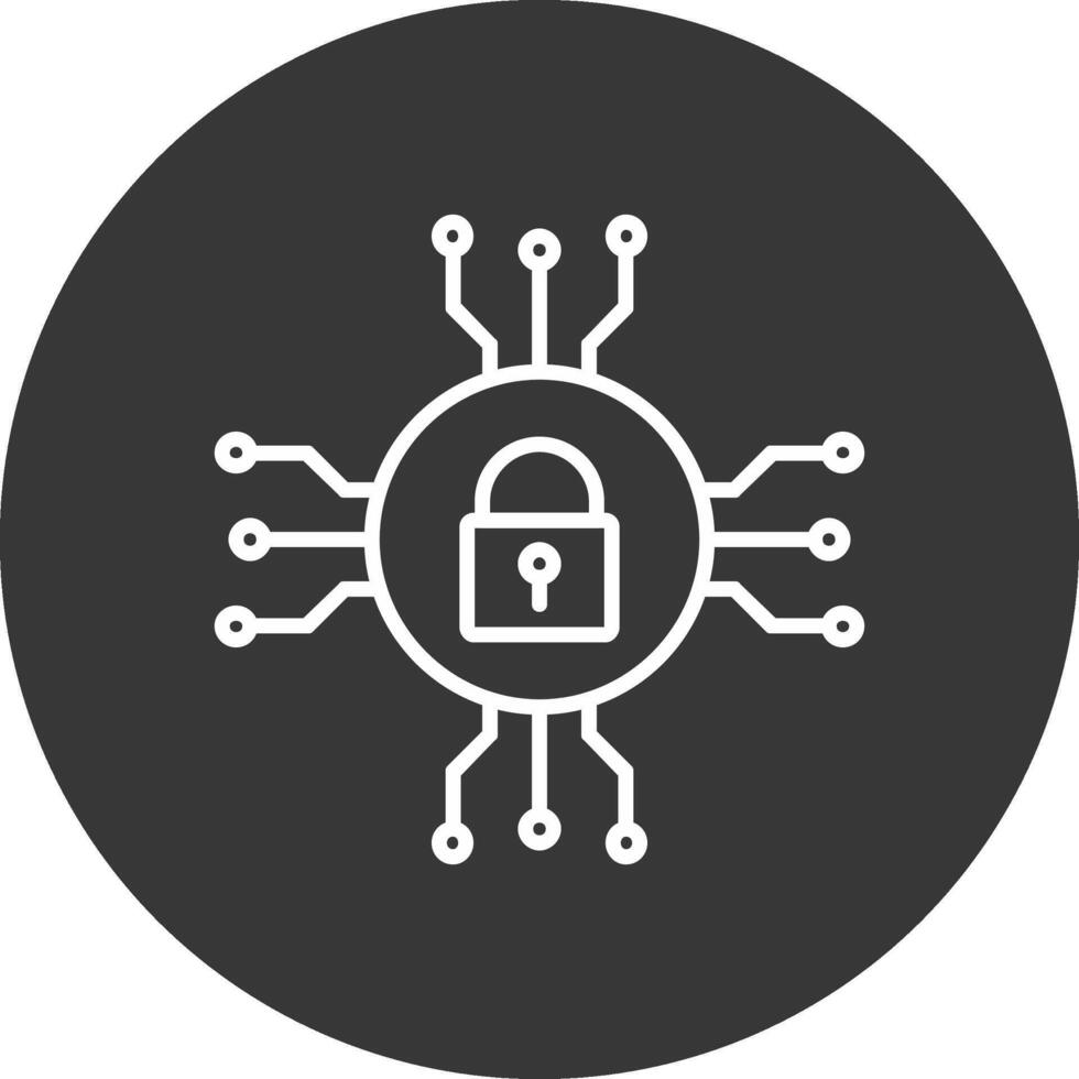 Network Security Line Inverted Icon Design vector