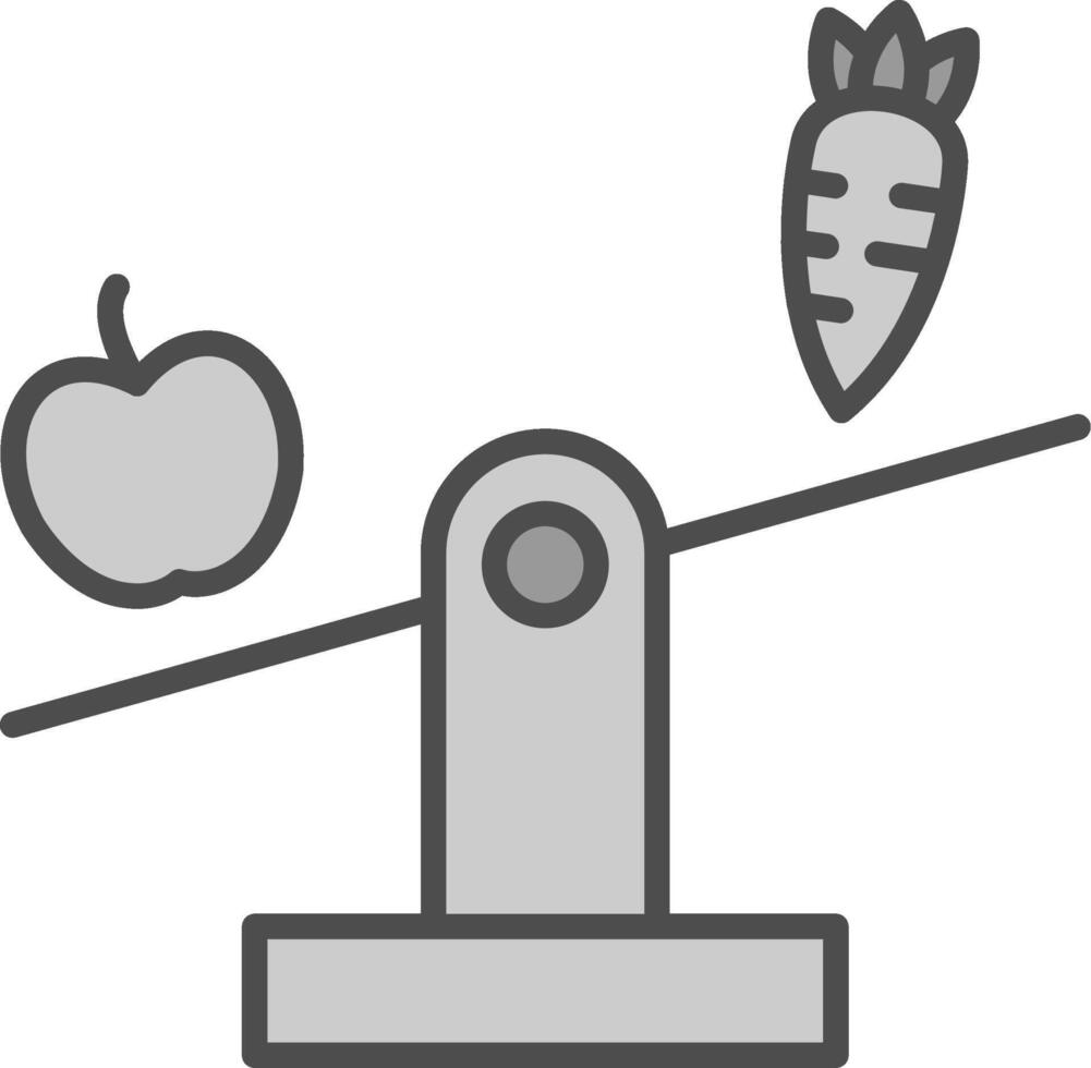 Balanced Diet Line Filled Greyscale Icon Design vector