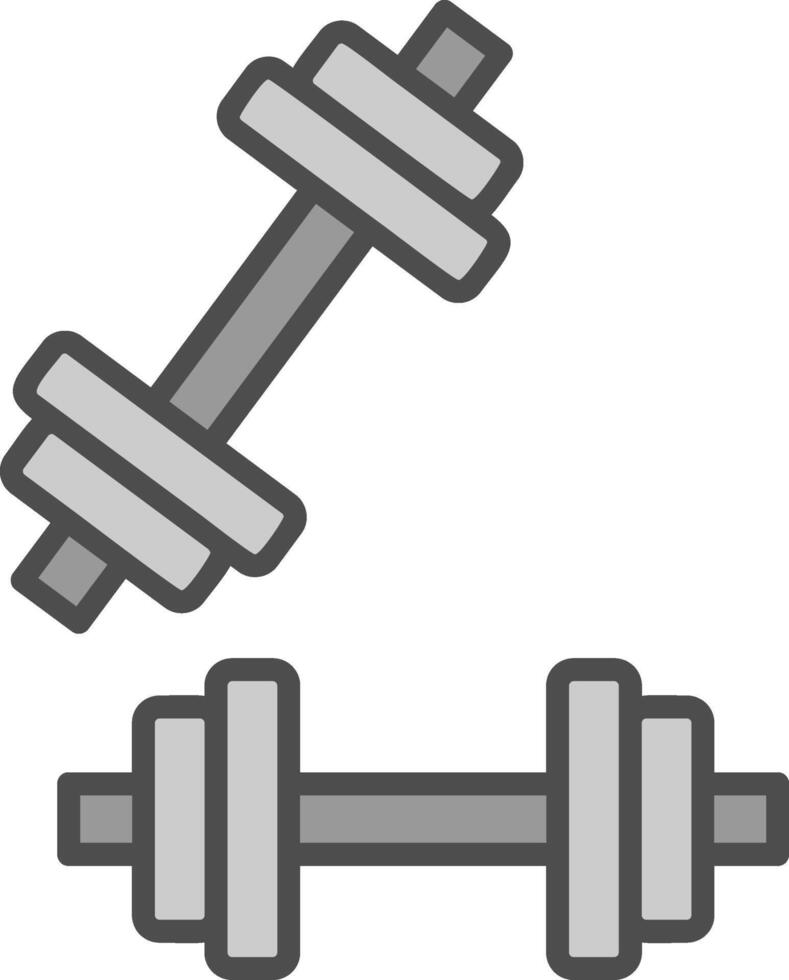 Dumbell Line Filled Greyscale Icon Design vector