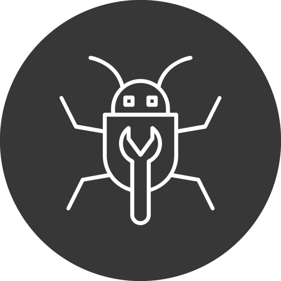 Bug Fixing Line Inverted Icon Design vector