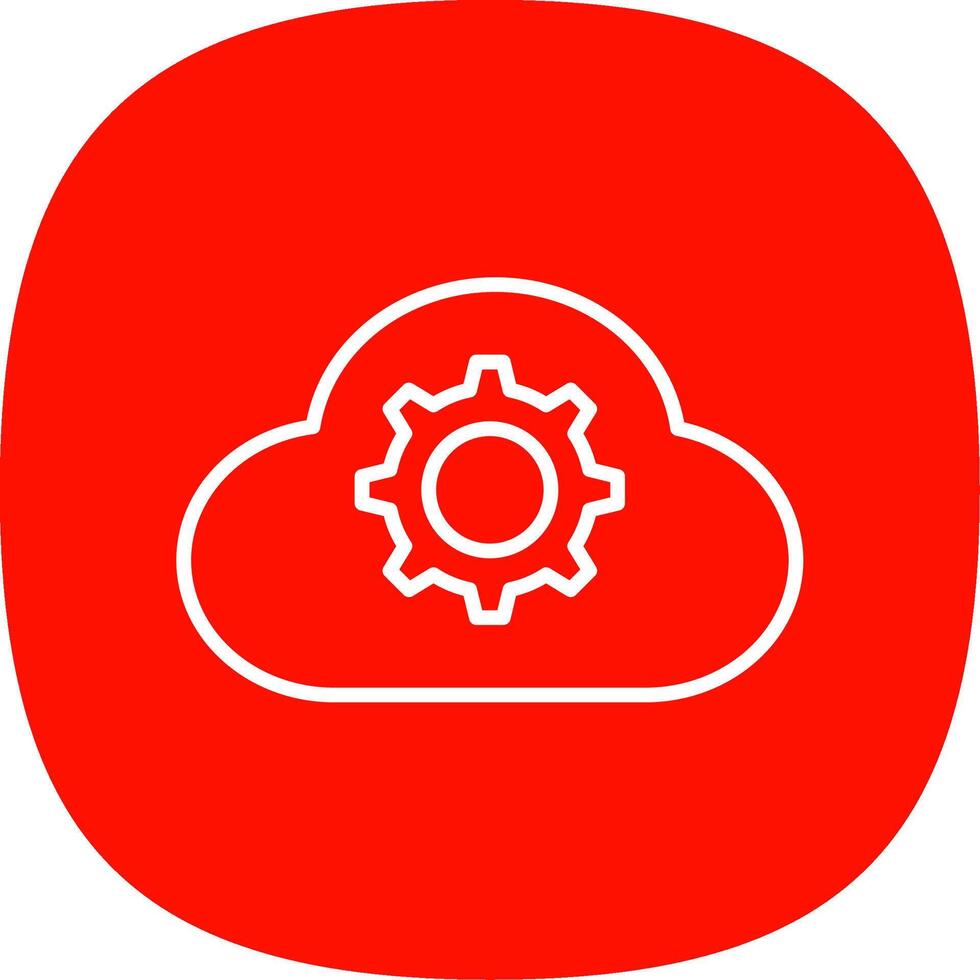 Cloud Settings Line Curve Icon Design vector