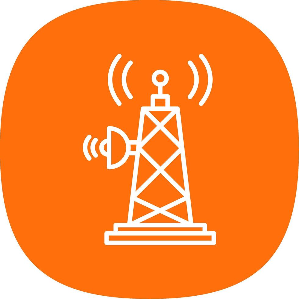 Signal Tower Line Curve Icon Design vector