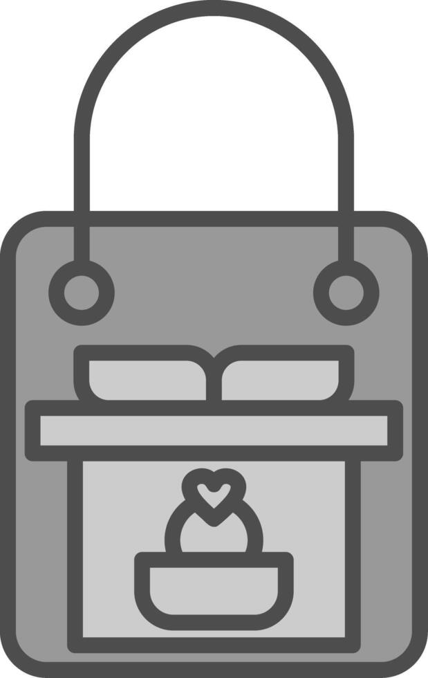 Gift Bag Line Filled Greyscale Icon Design vector