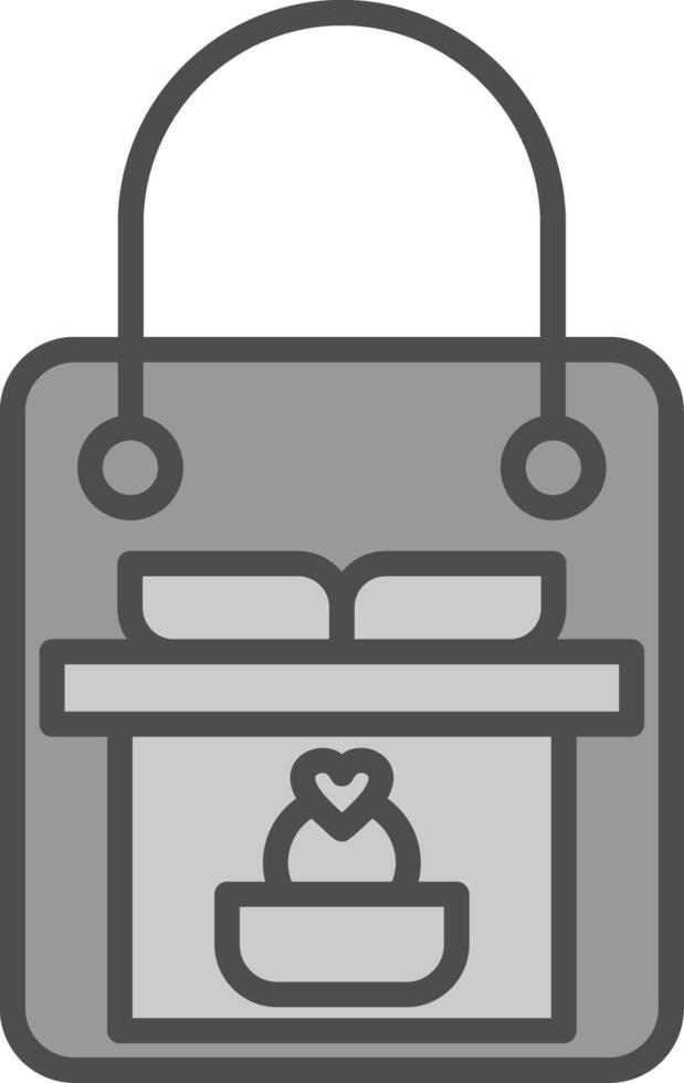 regalo bolso línea lleno escala de grises icono diseño vector