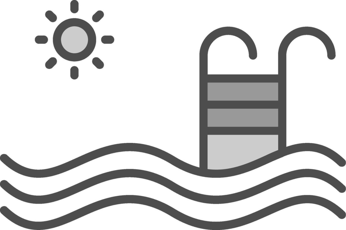 Ladder Line Filled Greyscale Icon Design vector