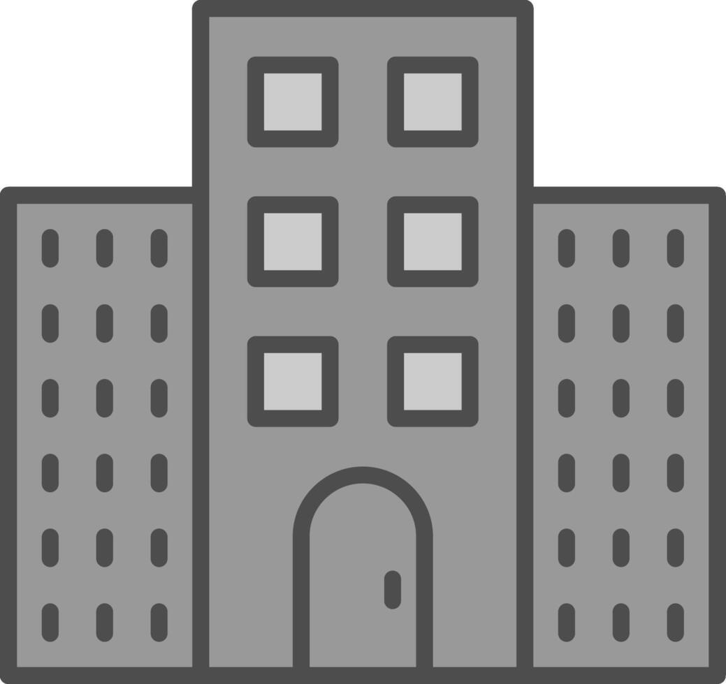 Building Line Filled Greyscale Icon Design vector