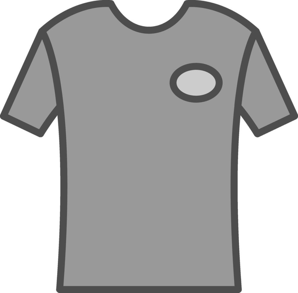 t camisa línea lleno escala de grises icono diseño vector