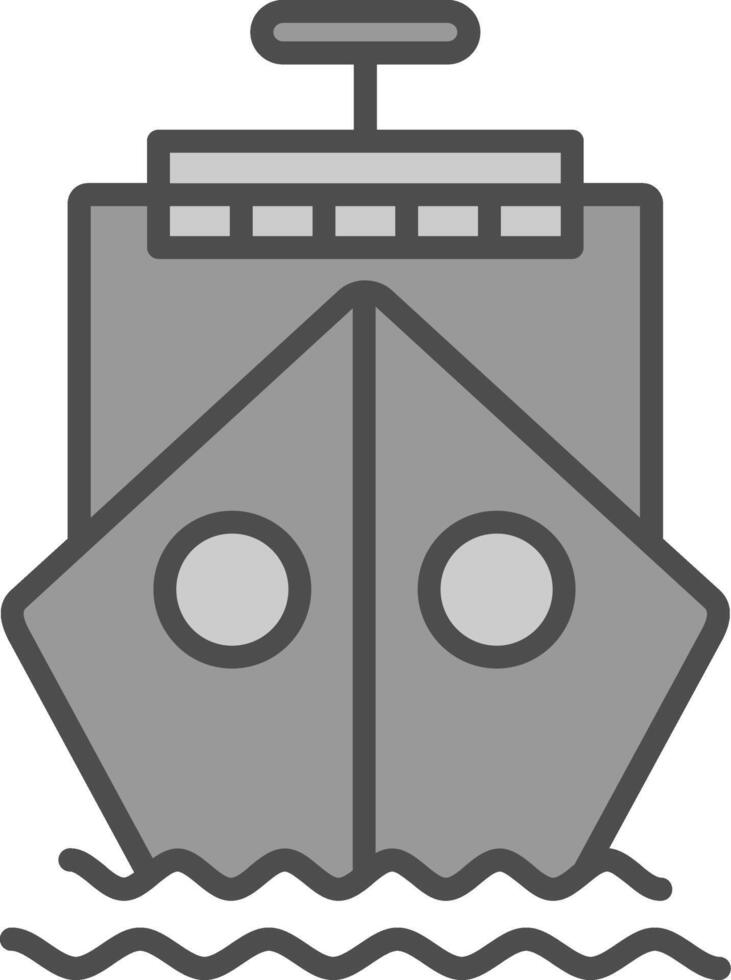 Ship Line Filled Greyscale Icon Design vector