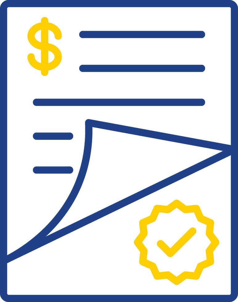 Approve Line Two Colour Icon Design vector