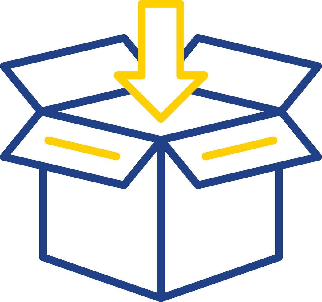 Open Box Line Two Colour Icon Design vector