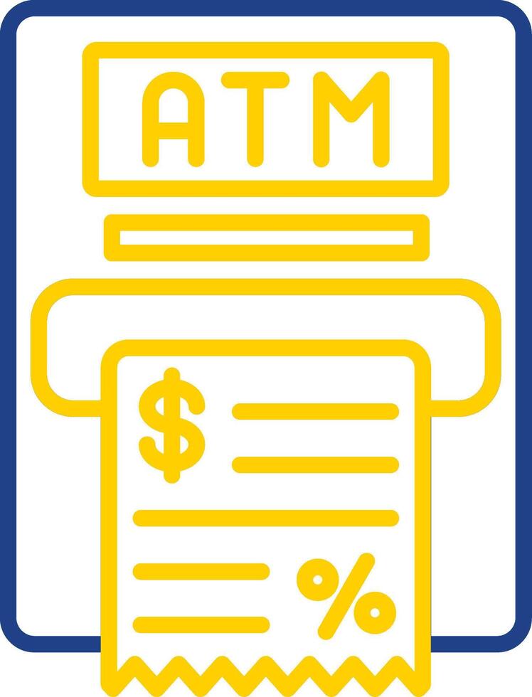 Atm Machine Line Two Colour Icon Design vector