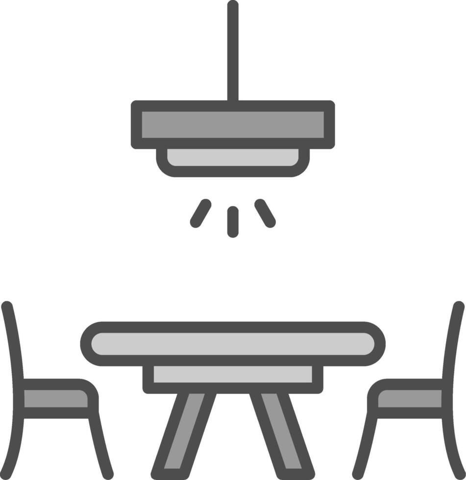 Dinner Table Line Filled Greyscale Icon Design vector