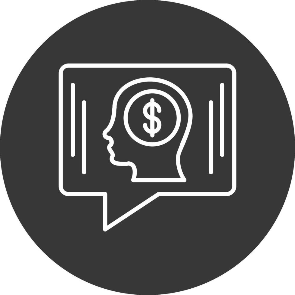 Money Idea Chat Line Inverted Icon Design vector