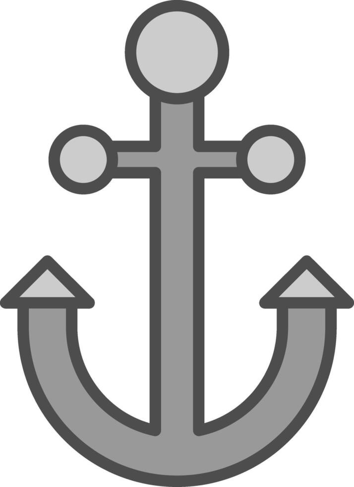 Anchor Line Filled Greyscale Icon Design vector