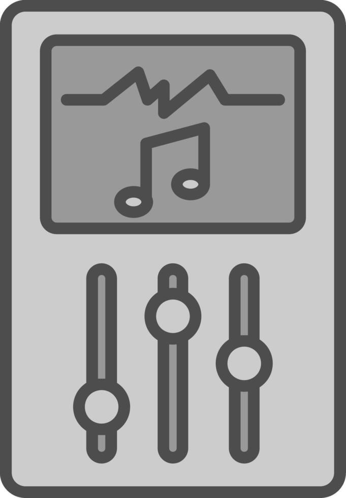 música jugador línea lleno escala de grises icono diseño vector