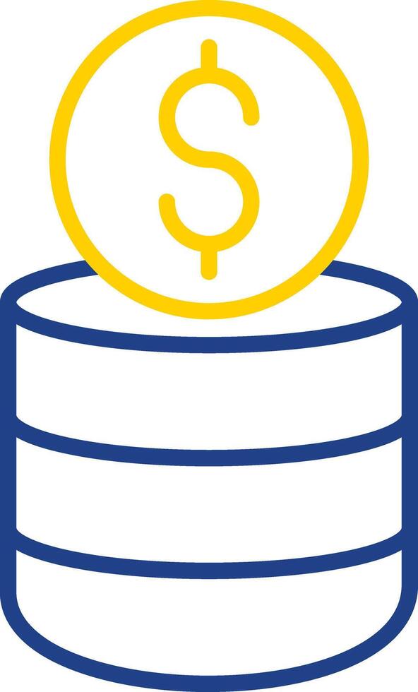 Coin Stack Line Two Colour Icon Design vector