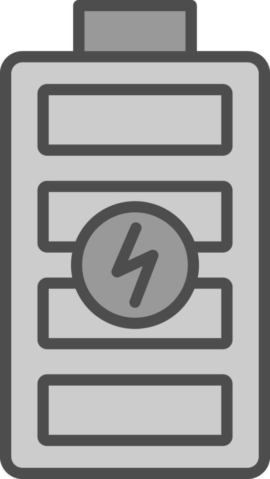 Battery Line Filled Greyscale Icon Design vector