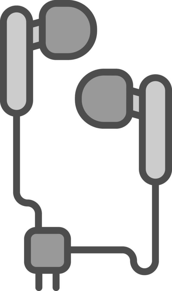Handsfree Line Filled Greyscale Icon Design vector