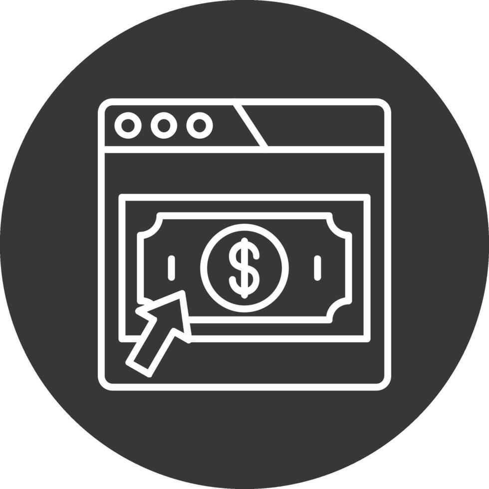 Pay Per click Line Inverted Icon Design vector