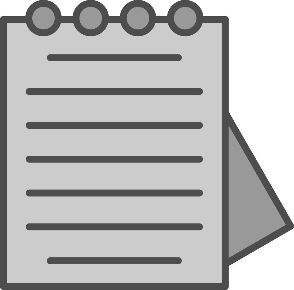 Notepad Line Filled Greyscale Icon Design vector