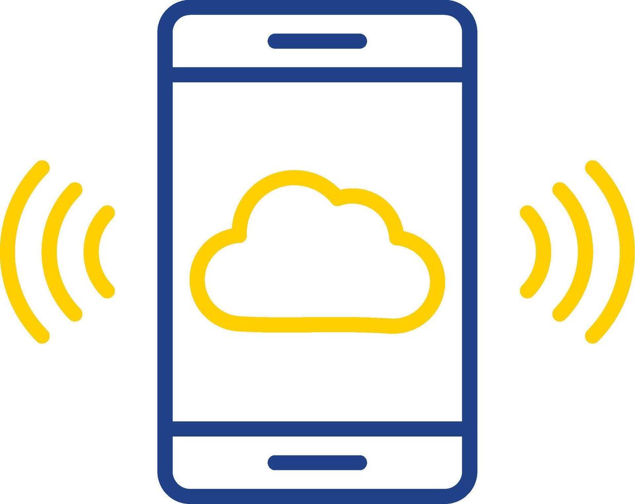 Mobile Cloud Line Two Colour Icon Design vector