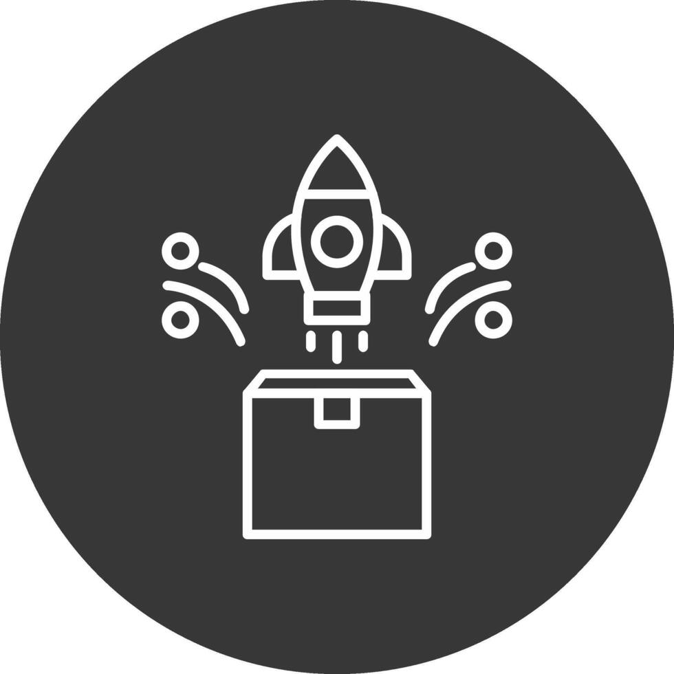 Product Launch Line Inverted Icon Design vector