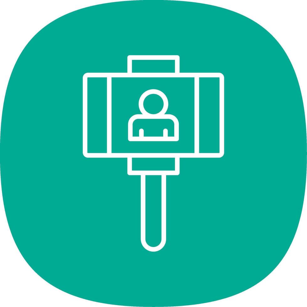 Vlogger Line Curve Icon Design vector