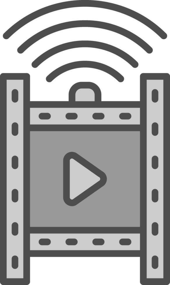 Film Line Filled Greyscale Icon Design vector